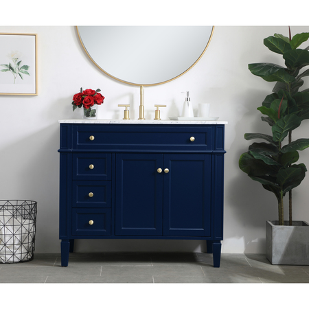 Elegant Decor 40 Inch Single Bathroom Vanity In Blue VF12540BL